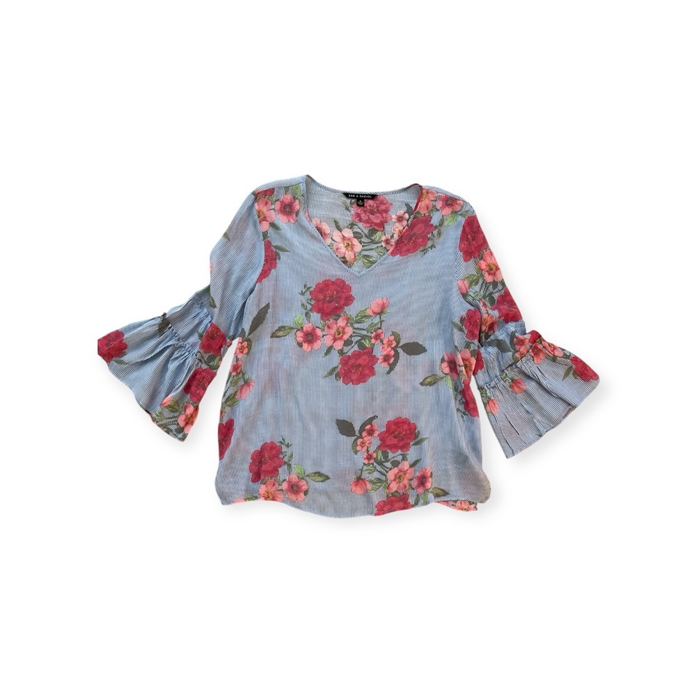 Floral Bell Sleeve Top